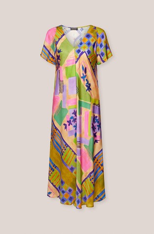 ELENA MIRO Printed midi dress in viscose Multi 5