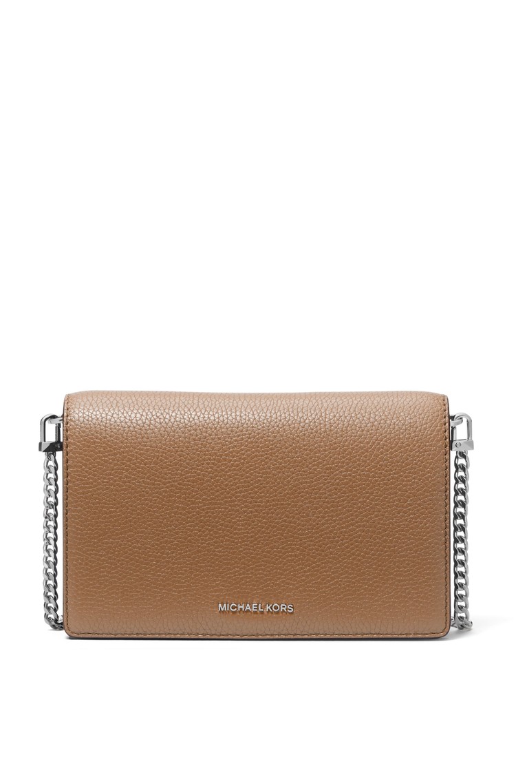 MICHAEL KORS Jet Set usnjena torbica za čez ramo Rjava - Brown 