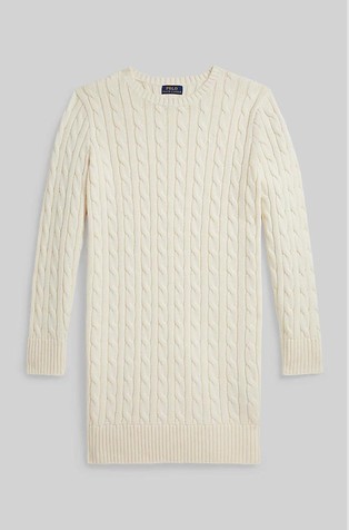 Cable-knit cotton sweater dress