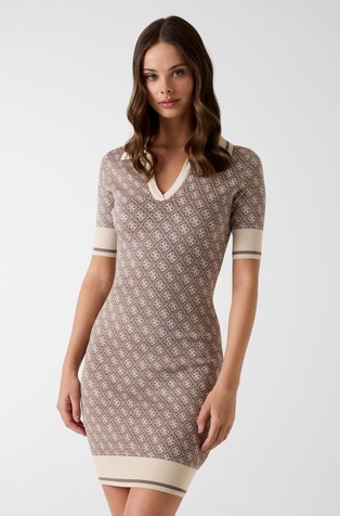 4G logo knit mini dress in viscose-blend