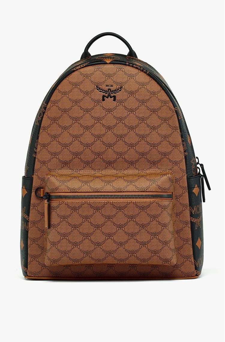 MCM Medium Stark Monogram Backpack Cognac 