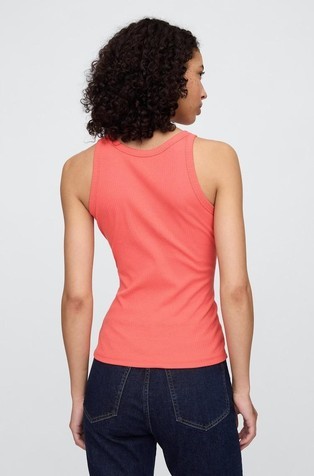GAP Ribbed Tank Top Fresh Coral 2