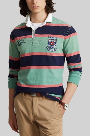 Classic fit črtasta Rugby polo majica