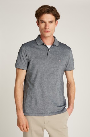Regular fit polo majica z žakarskim mikro vzorcem