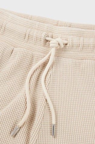 HUGO BOSS Cotton-blend shorts with waffle structure Beige 2