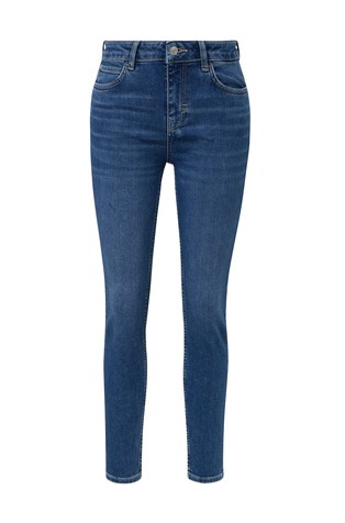 COMMA Skinny fit jeans hlače s spranim videzom Modra - Blue 4