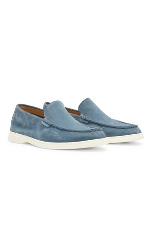 Suede loafers with contrast outsole
