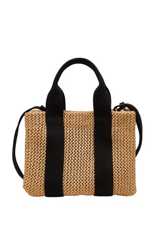 MARC O'POLO Shopper small in crochet raffia bast look Natural / Black 3