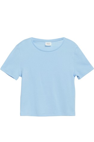 Cropped slim fit majica s kratkimi rokavi