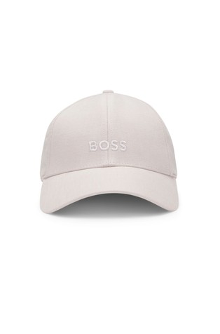 Linen cap with embroidered logo