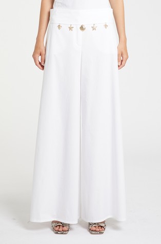 Relaxed fit canvas trousers with charms