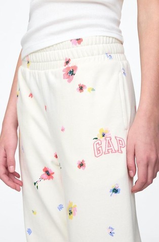 GAP Gap logo spodnji del trenirke za deklice Bela - Floral Print 4