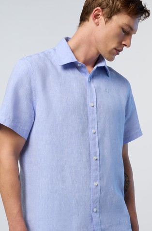 NORTH SAILS Short-sleeved linen shirt Light Blue 4