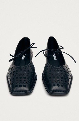 ALOHAS Sway Slit Leather Ballet Flats Black 3
