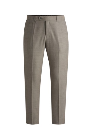 Slim-fit trousers in micro-patterned virgin wool
