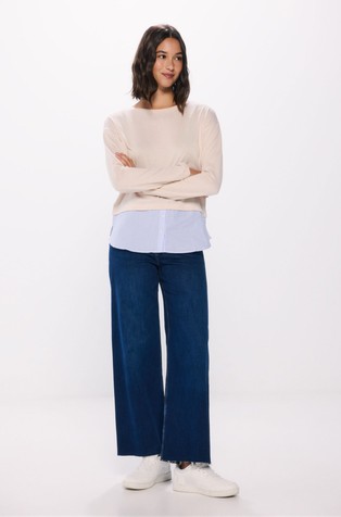 SPRINGFIELD Sweater with shirt insert Beige 4