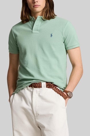 Slim fit bombažna polo majica