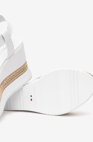 NEROGIARDINI Usnjeni sandali s polno peto Bela - White 5
