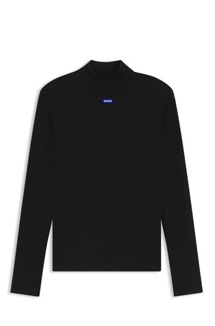 Bombažna majica z dolgimi rokavi in modrim logotipom