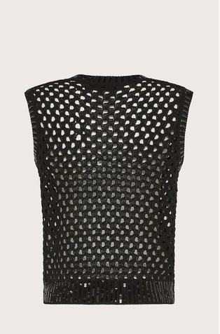 SEVENTY Openwork knitted vest Black 2