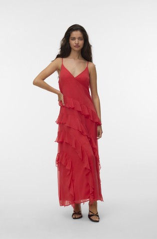 VMSMILLA dolga obleka z naborki