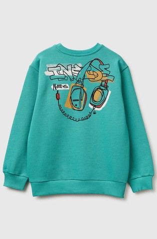 Bombažen pulover s potiskom spredaj ali zadaj