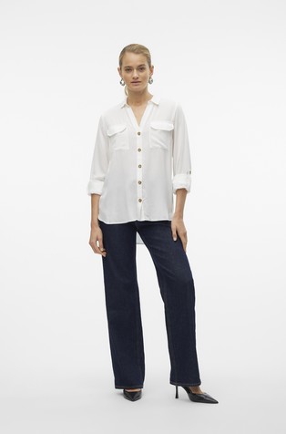 VERO MODA VMBUMPY Shirt in viscose White 5