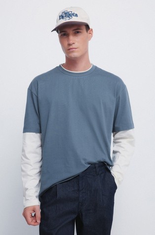 Double layered long sleeve T-shirt
