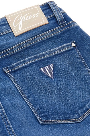 GUESS Slim fit jeans hlače iz bombažne mešanice Modra - Blue 3
