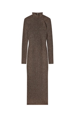 Lurex long evening dress with open back