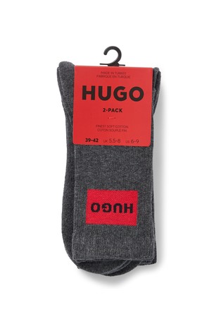 HUGO BOSS Paket 2 parov nogavic z logo detajlom Siva - Gray 3