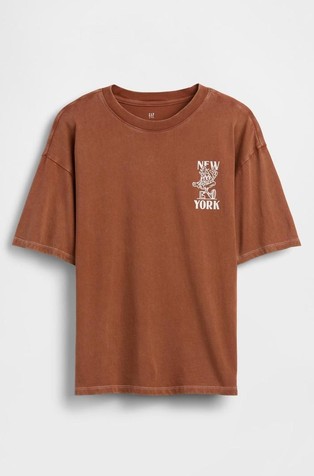 Majica s kratkimi rokavi in potiskom zadaj za dečke