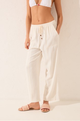 Viscose and linen trousers