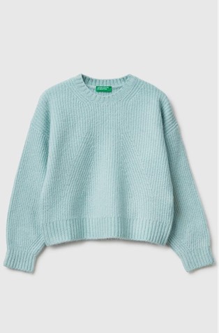 Rebrasto pleten pulover iz bombažne mešanice