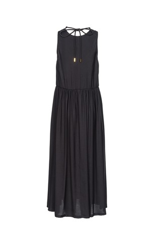 PINKO Technical poplin long dress Black 2
