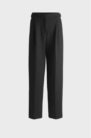 Straight-fit trousers in stretch material with viscose