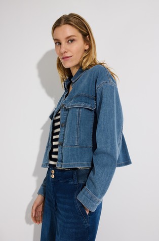 Cropped denim jakna