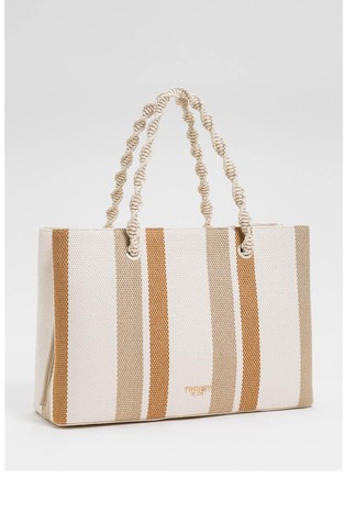 Striped canvas tote