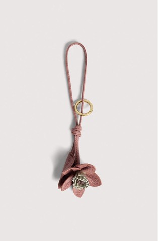 Leather Flower Key Ring
