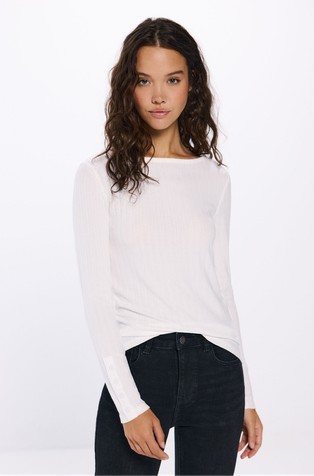 Ribbed long-sleeve t-shirt