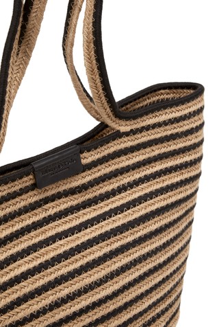 MARC O'POLO Large shopper with stripes Black / Nature 4