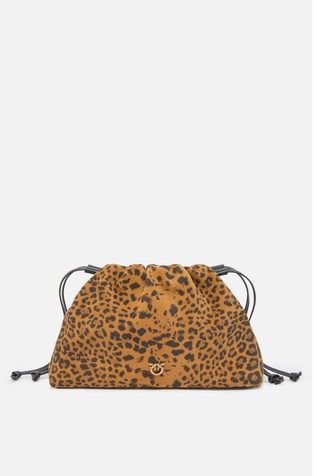 Mini torbica iz semiša z leopardjim vzorcem