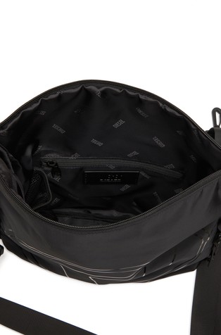 DIESEL Drape-Nylon crossbody bag with Oval D print Black 5