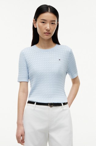 Cotton Knit Short Sleeve Jumper