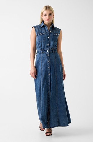 Long denim shirt dress