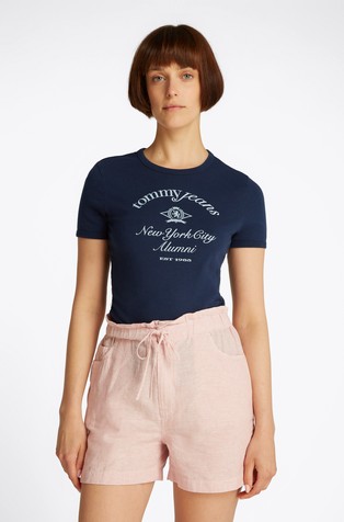 Slim fit majica z bleščečim logotipom