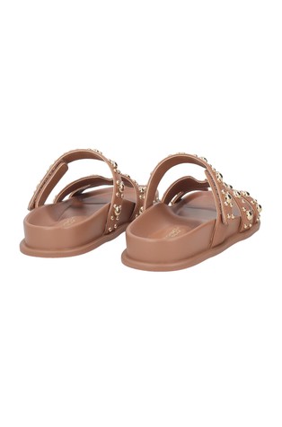 TOSCA BLU Tansy Leather Slide With Studs Tan 3