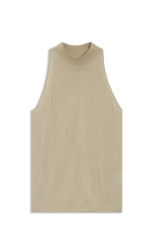 Knitted sleeveless top in wool-blend