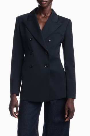 Double-breasted blazer in wool blend