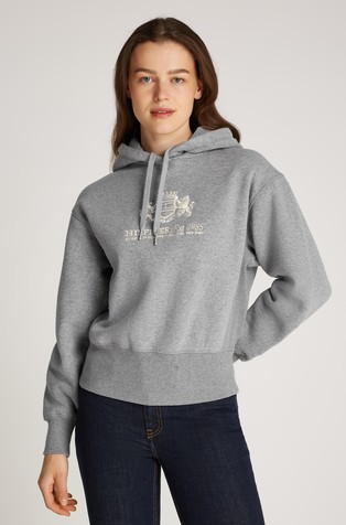 Logo Embroidery Drawstring Fleece Hoody
